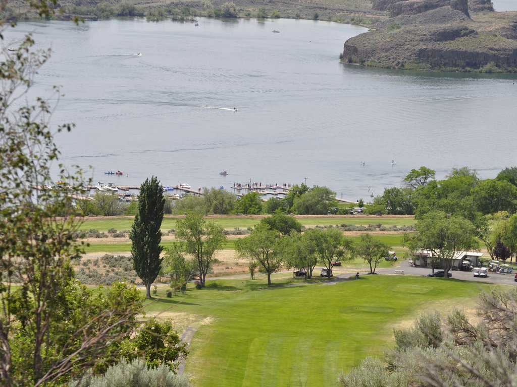 Golf Course Overlooking Park Lake